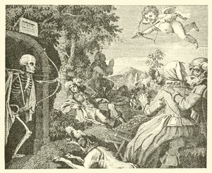 Ámor és a halál (metszet) alkotó: English School