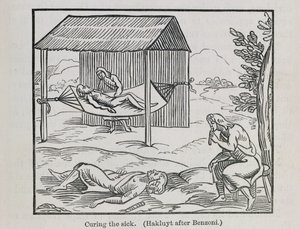 Betegek gyógyítása, Samuel Hazard „Santo Domingo múltja és jelene” című könyvéből, pub. 1873 (metszet) alkotó: English School