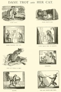 Dame Trot és a macskája (fametszet) alkotó: English School