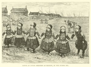 Holland gyerekek tánca Markenben, a Zuider Zee-ben alkotó: English School