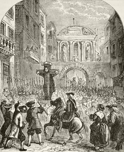 Daniel Defoe a Temple Bar pilléren, William Hickman Smith Aubrey (1858-1916) „Anglia nemzeti és hazai története” című művéből, London, 1890 körül. alkotó: English School