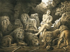 Daniel az oroszlán barlangjában alkotó: English School