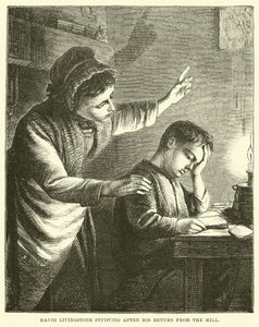 David Livingstone tanul, miután visszatért a malomból alkotó: English School