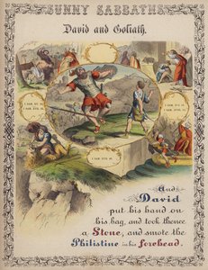 Dávid és Góliát (színes metszet) alkotó: English School