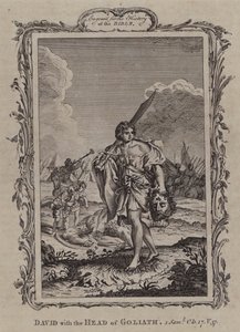Dávid Góliát fejével (metszet) alkotó: English School