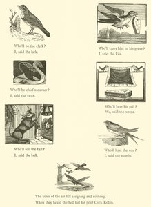Cock Robin halála és temetése (fametszet) alkotó: English School