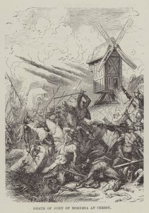 John of Bohemia halála Cressynél (metszet) alkotó: English School