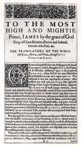 Dedikációs oldal a Szent Bibliában, pub. Robert Barker, 1611 alkotó: English School