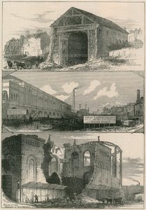 Bontások a Great Eastern Railway bővítésénél a Broad Streetig alkotó: English School