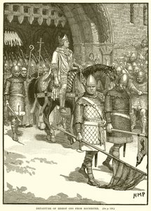 Odo püspök távozása Rochesterből alkotó: English School