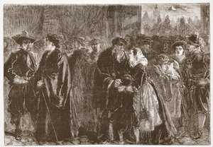 Az elűzött miniszterek távozása Kuttenbergből, illusztráció: James Aitken Wylie (1808-1890) A protestantizmus története című könyvéből, pub. 1878 alkotó: English School