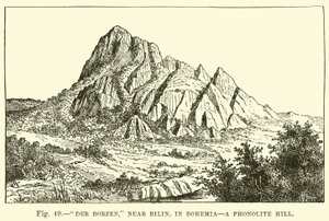 Der Borzen, Bilin közelében, Csehországban, egy fonolit-domb alkotó: English School