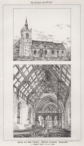 Design for New Church, Burton Leonard, Yorkshire (metszet) alkotó: English School