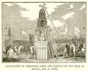 A Cheapside Cross megsemmisítése és a Sportkönyv felgyújtása, 1643. május 5 alkotó: English School