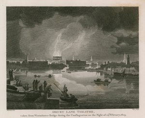 A Drury Lane Színház megsemmisítése, 1809. február 24 alkotó: English School