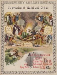 Nádáb és Abihu elpusztítása (színes metszet) alkotó: English School