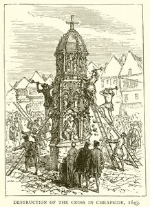 A kereszt megsemmisítése Cheapside-ban, 1643 alkotó: English School
