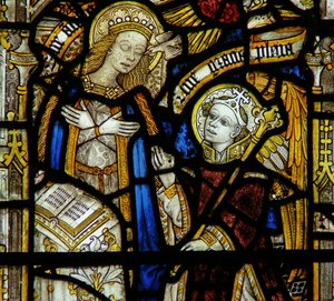 Részlet az Angyali üdvözletet ábrázoló ablakból alkotó: English School