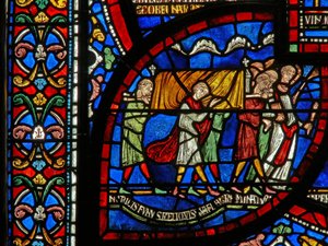 Részlet a Miracle Window-ból, amely Jordan Fitzeisulfs történetét ábrázolja alkotó: English School