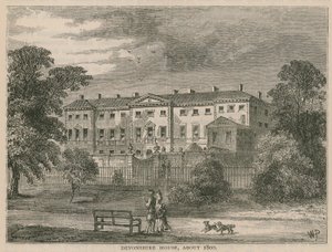 Devonshire House, London, 1800 körül alkotó: English School