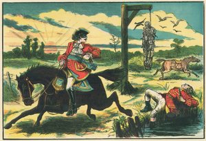 Dick Turpin lelövi Poolyt, a tolvajrablót Hounslow Heath-en alkotó: English School