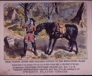 Dick Turpin lovával, Black Bess-szel, úton Yorkba (színes litó) alkotó: English School