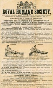 Útmutató a látszólag halottak helyreállításához; a Royal Humane Society által kiadott, 1872. május alkotó: English School