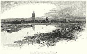 A "Boston Stump" távoli látképe (metszet) alkotó: English School
