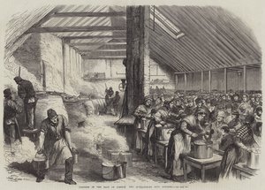 Szorongás London keleti részén, a Spitalfields Soup Kitchen (metszet) alkotó: English School
