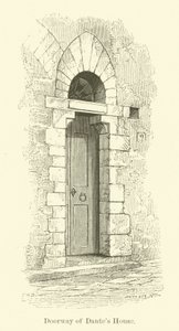 Dante házának ajtaja (metszet) alkotó: English School