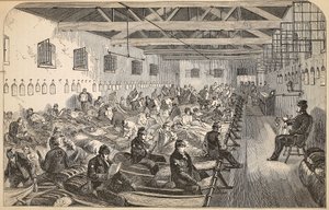 Kollégium a Coldbath Fields-i börtönben, illusztráció a The Criminal Prisons of Londonból és jelenetek a börtönéletből Henry Mayhew és John Binny, pub. 1862 alkotó: English School