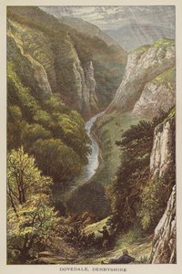 Dovedale, Derbyshire (színes metszet) alkotó: English School