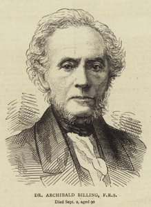 Dr. Archibald Billing, FRS (metszet) alkotó: English School