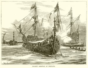 Drakes érkezése Ternatéba alkotó: English School
