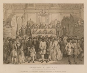 Sorsolás a londoni Guildhallban, 1739 alkotó: English School