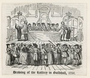 A Guildhall-i lottó sorsolása, 1751 alkotó: English School