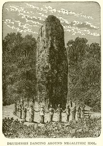 Druidesses táncol a Megalithic Idol körül alkotó: English School