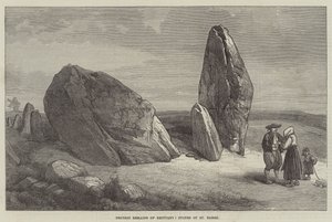 Bretagne druida maradványai, St Barbe kövei (metszet) alkotó: English School