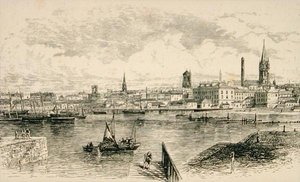 Dundee 1880 körül, a Religious Tract Society által kiadott „Scottish Pictures”-ből alkotó: English School