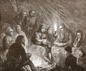 Holland protestánsok rejtőzködnek, illusztráció: James Aitken Wylie (1808-1890) A protestantizmus története című könyvéből, pub. 1878 alkotó: English School