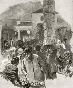 Early Morning in Covent Garden, a „London Pictures: Drawn with Pencil” című filmből, Richard Lovett tiszteletes, 1890-ben (litho) alkotó: English School