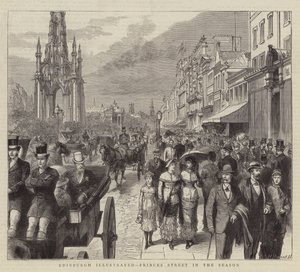 Edinburgh Illustrated, Princes Street in the Season (metszet) alkotó: English School