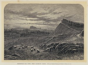 Edinburgh óvárosa, Salisbury Craigsből (metszet) alkotó: English School