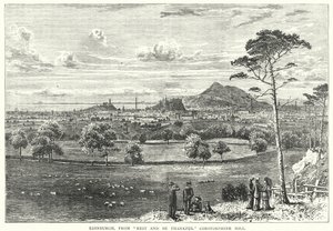 Edinburgh, a "Pihenj és légy hálás" Corstorphine Hill (metszet) alkotó: English School