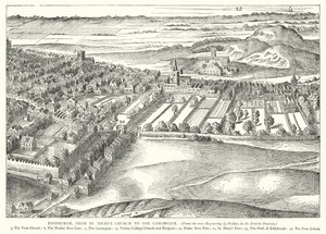 Edinburgh, a St Giles-templomtól a Canongate-ig (metszet) alkotó: English School