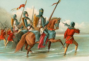 Edward, a Fekete Herceg átkel a Somme-on alkotó: English School