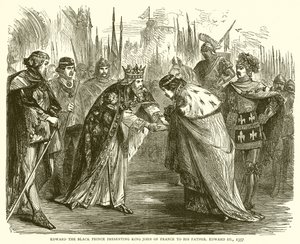 Edward Fekete herceg bemutatja János francia királyt apjának, III. Edwardnak, 1357 alkotó: English School