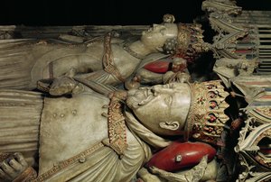 IV. Henrik (1367-1413) képmása a canterburyi katedrálisban lévő sírján (márvány)