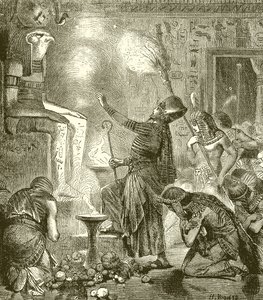 Egyiptomi király istentisztelet a templomban alkotó: English School