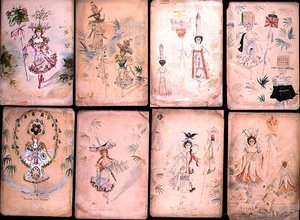 Acht Entwürfe für politische Slogans, darunter 